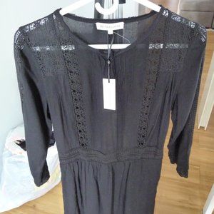 HEARTLOOM SOMA REVOLVE lace cutout black dress with long sleeves size S